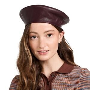 NWT Stand Studio Freida Burgundy Faux Leather Hat O/S